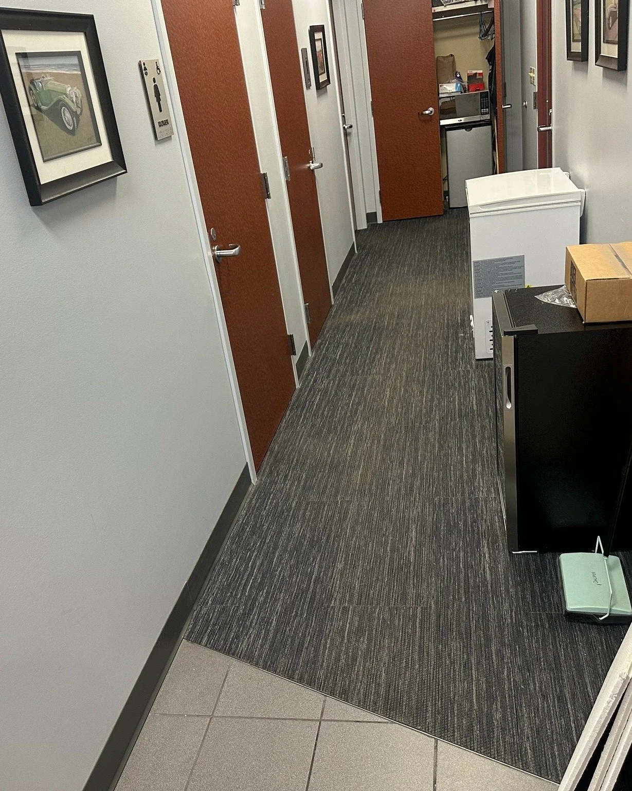 Crown Toyota &ndash; Holland

Before &amp; after from the hallway.

Completed using the same process as the previously shared waiting area, resulting in a consistent, updated finish throughout.

#CommercialFlooring #PreferredFlooring #SettingTheStand