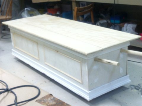 LARGE WOODEN CHESTS: Othello: Work In Progress : Plywood,molding, piano  hinges, dowels