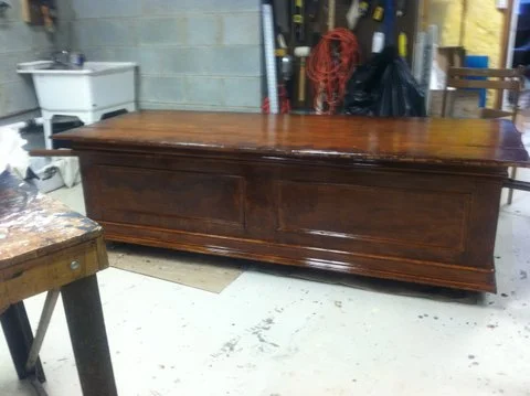 LARGE WOODEN CHESTS: Othello: Complete: Plywood,molding, piano  hinges, dowels
