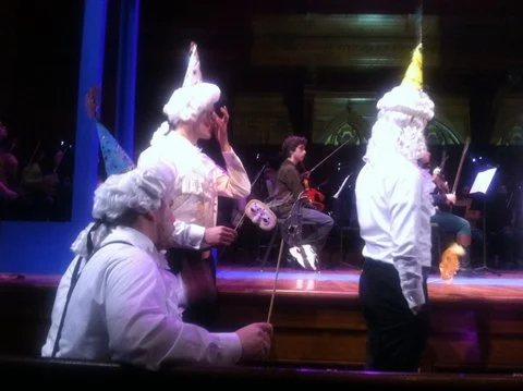 PARTY  HATS AND MASKS: Rigoletto: adapted masks, dowels, adapted hats