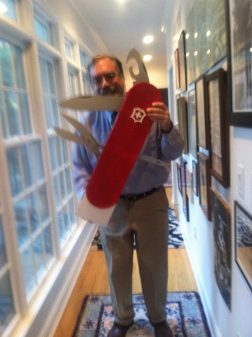 GIANT SIZE SWISS ARMY KNIFE : Catch me if you Can:  styrofoam, cardboard, tubing, fomecore