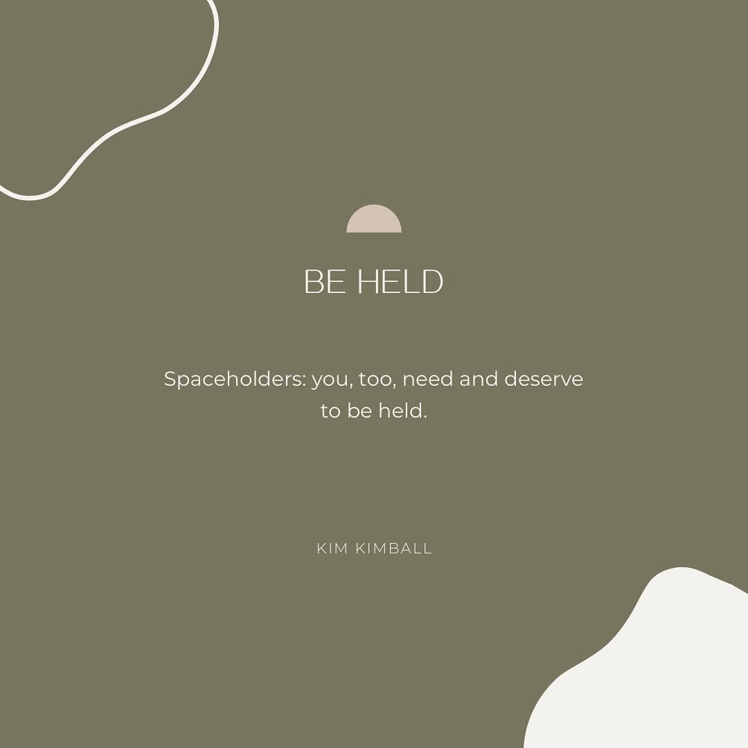 Spaceholders: you, too, need and deserve to be held.

Whether you hold professional space as a living, or you&rsquo;re the listening friend, coworker, leader, Mother, lover&hellip;

If you find yourself often defaulting to being the one to hold space