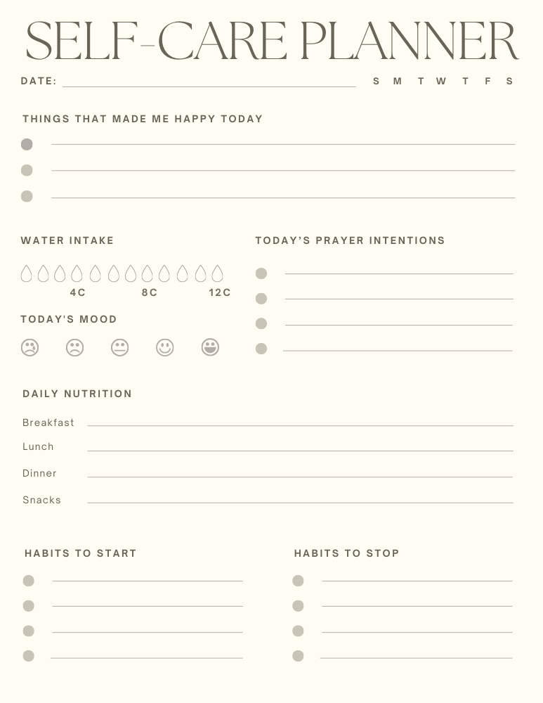 FREE Self-Care Planner