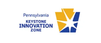 Keystone Innovation Zone logo with keystone in yellow and blue 