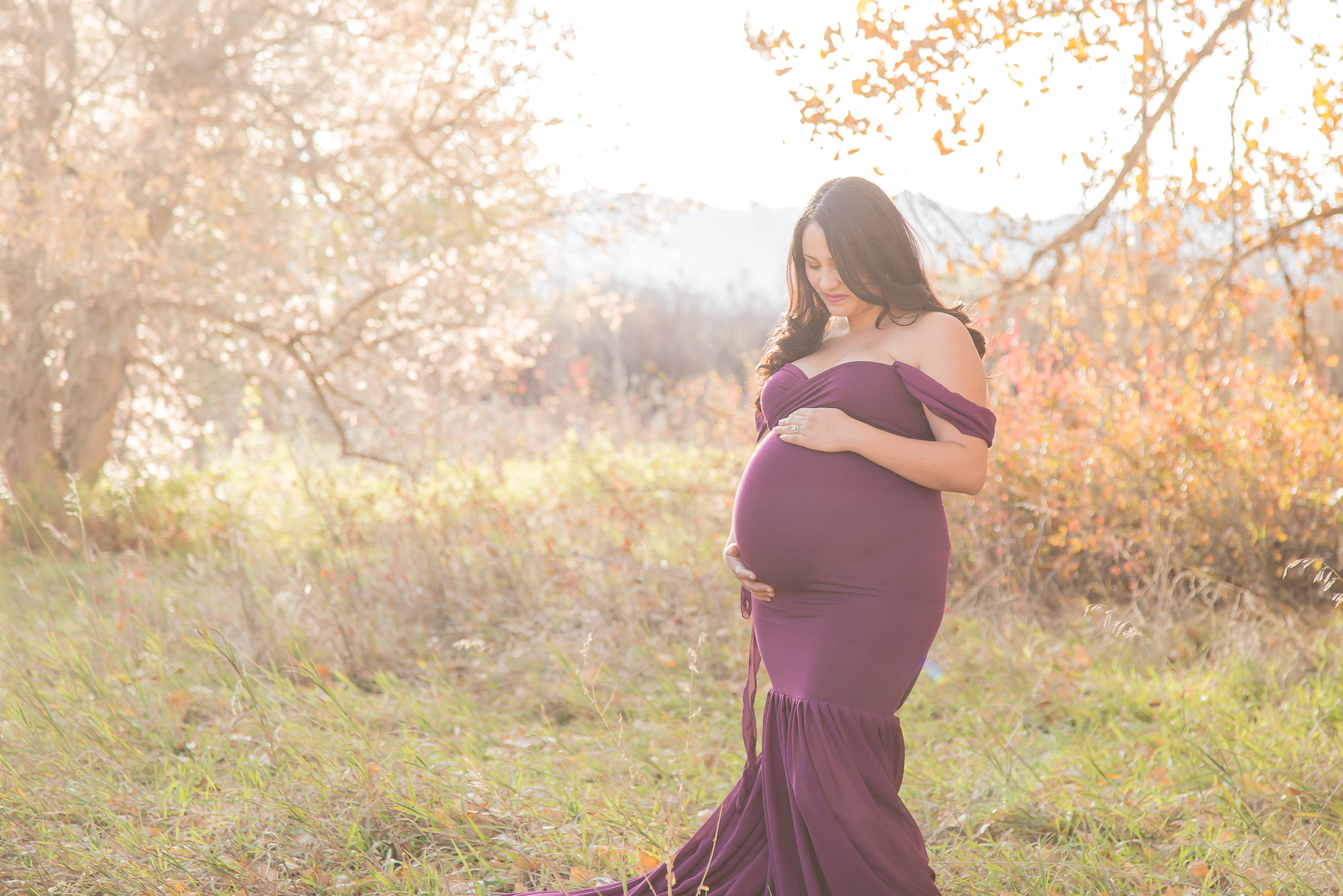 Maternity in golden hour and gown.jpg