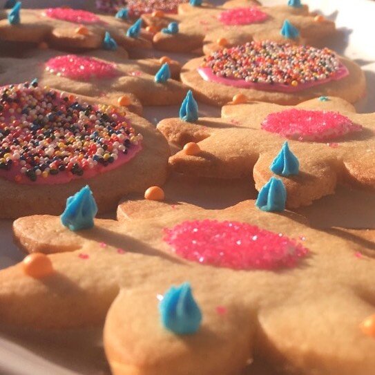 The weather is kind of dreary, but these little spring sugar cookies aren&rsquo;t!  Come grab one for the road and brighten up your day. 🌞🍪🌞
.
.
.
#kaffeevonsolln #cafe #caf&eacute; #coffeeshop #coffeehouse #coffee #espresso #latte #barista #baris