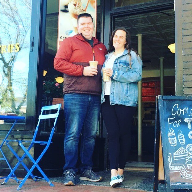 Love in the time of Coronavirus!  Congratulations to our dear friends Ben &amp; Emma, who stopped in for coffee before heading out to get married this afternoon. ☕️🎉☕️
.
.
.
#kaffeevonsolln #cafe #caf&eacute; #coffeeshop #coffeehouse #coffee #espres