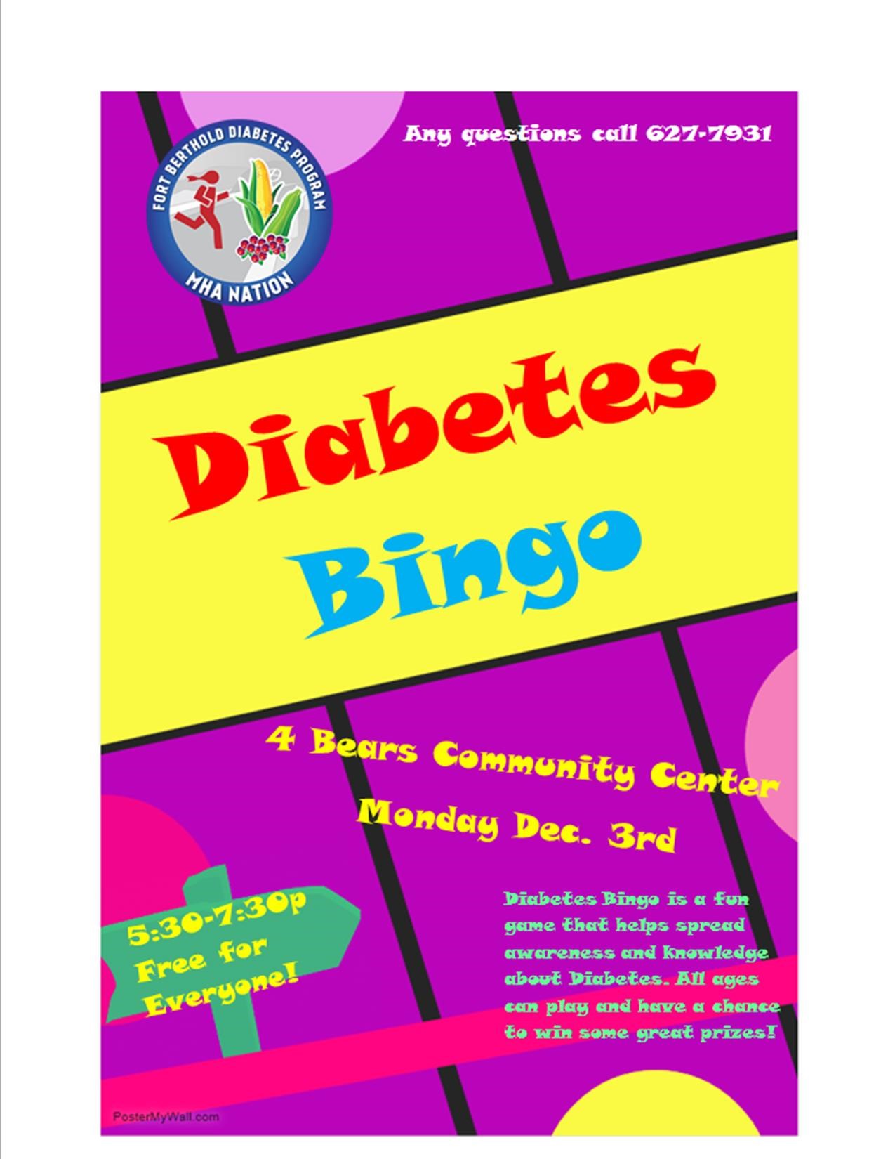 Diabetes Program Bingo in Four Bears Segment
