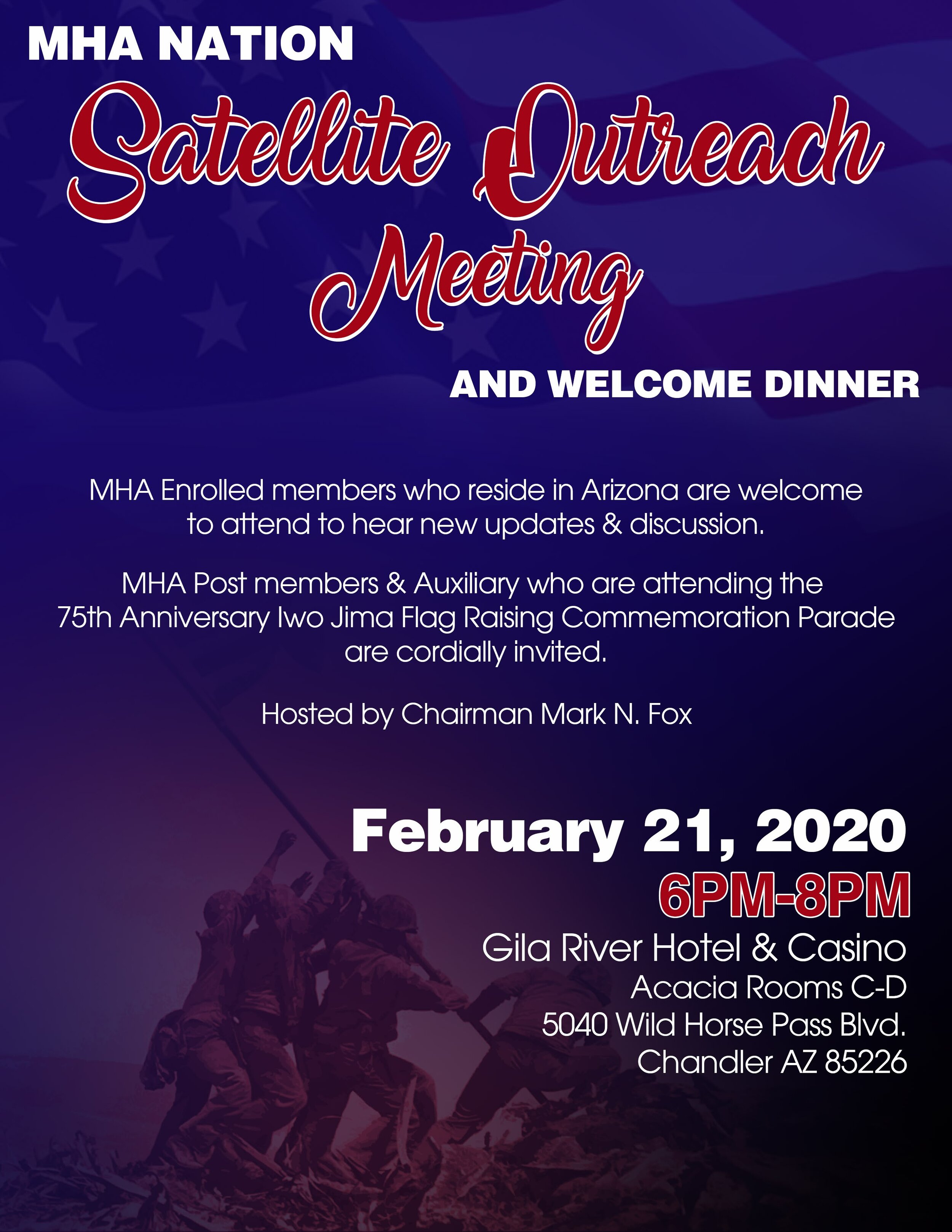 Welcome Dinner & Satellite Outreach Meeting - Arizona
