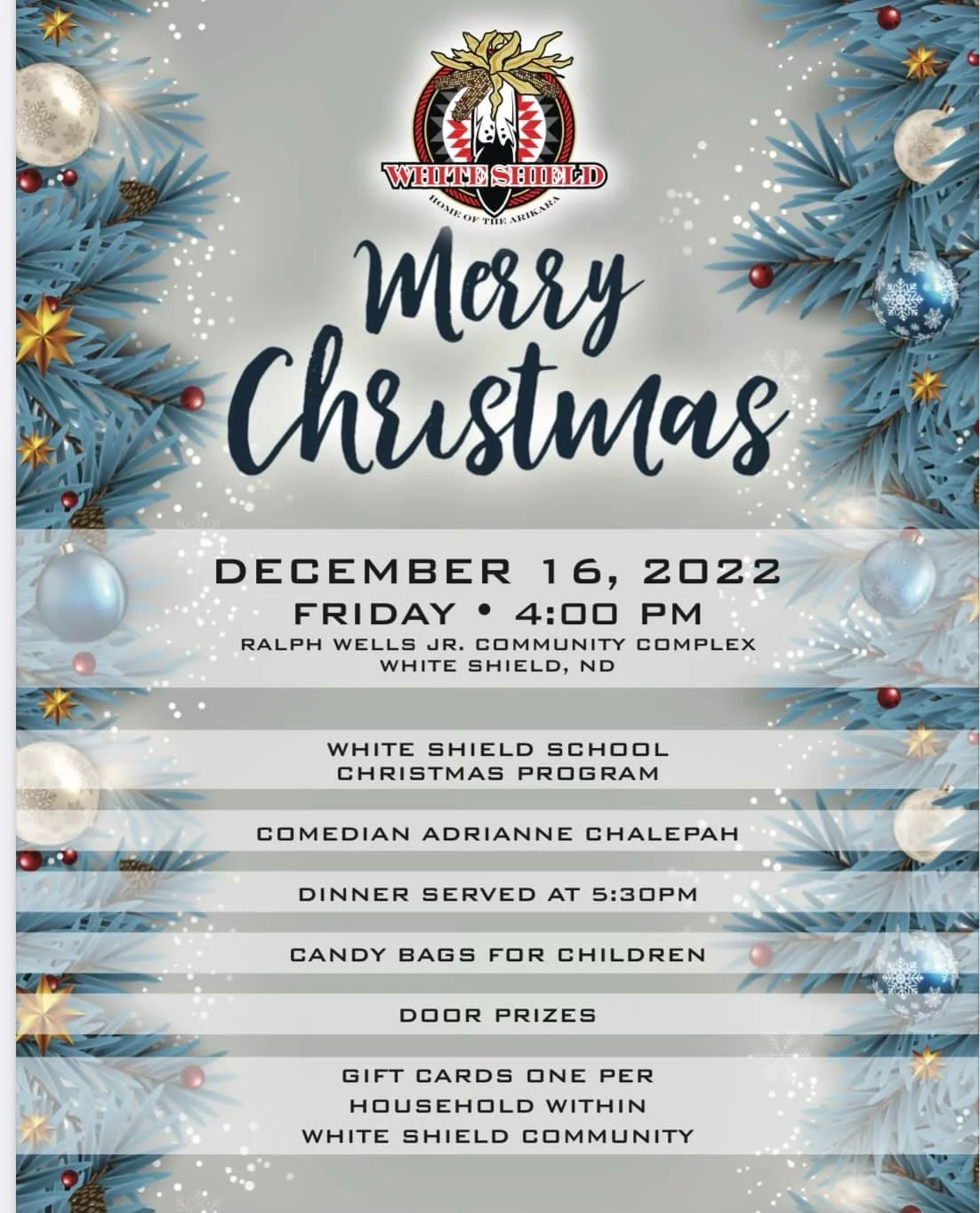 White Shield Merry Christmas
