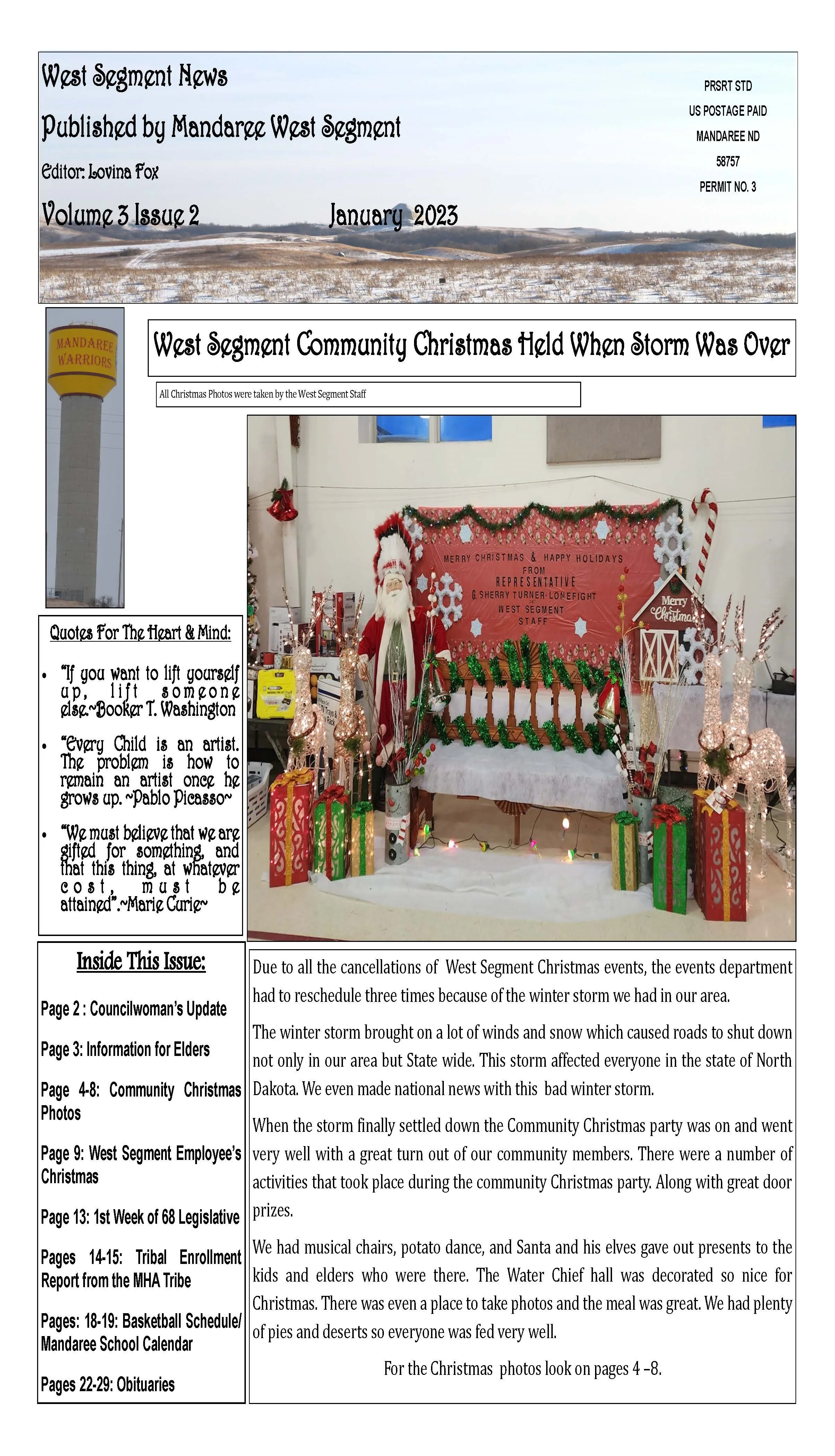 West Segment News For January 2023