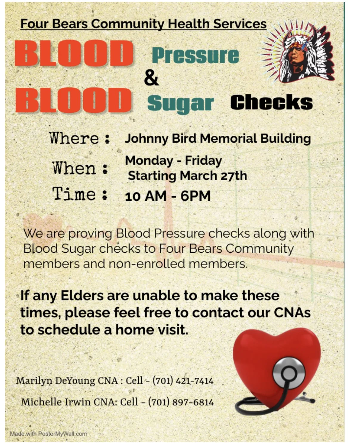 Four Bears Community Health Services Blood Pressure & Blood Sugar Checks