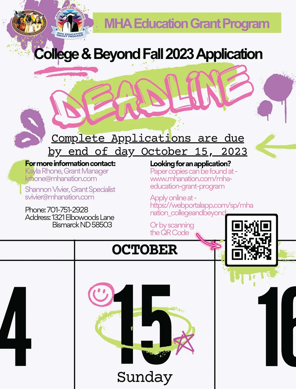 College & Beyond Fall 2023 Application Deadline — MHA Nation