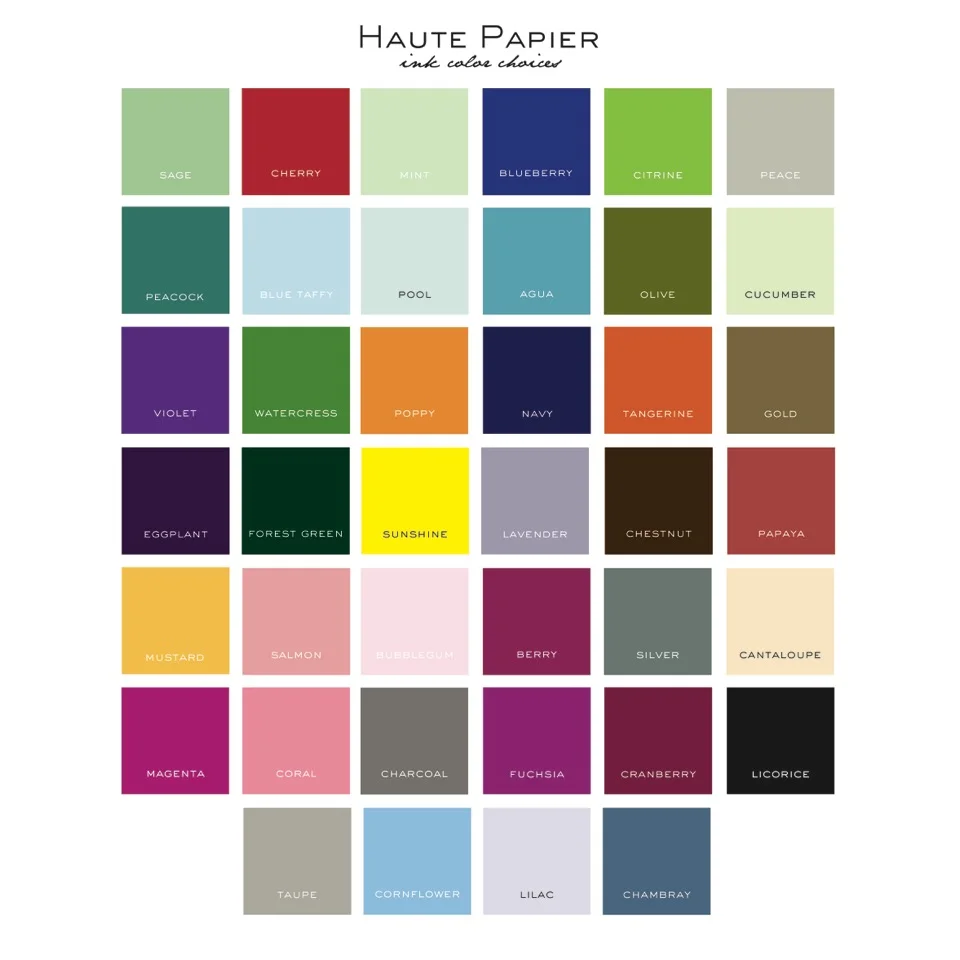 Ink Color Choices
