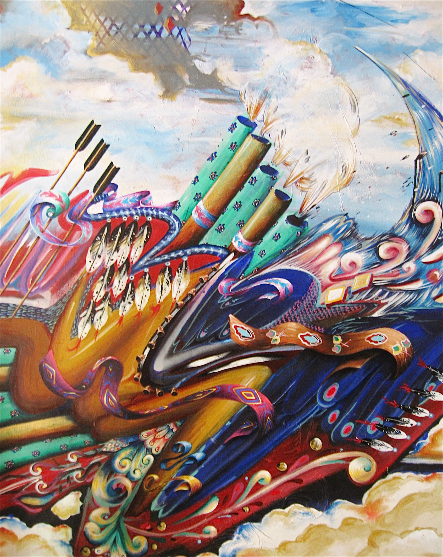 "WarParty" 42"x 32" Oil on Canvas 2007