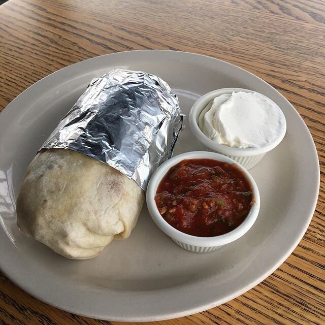 Saturday breakfast burritos with bacon, 3 eggs, homefries and queso.  Comes with a side of sour cream and salsa.

#burritos #burritos🌯 #texmex #texmexfood #mexicanfood #rocny #rochesterny #rocfoodies #breakfastburrito
