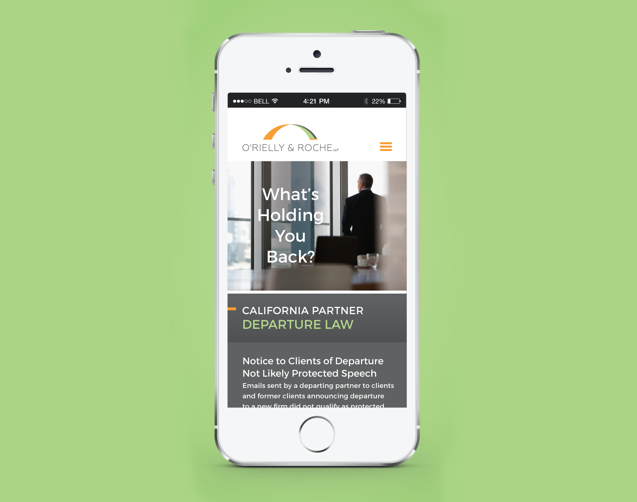 Law Firm Website Design - O'Rielly & Roche - Mobile