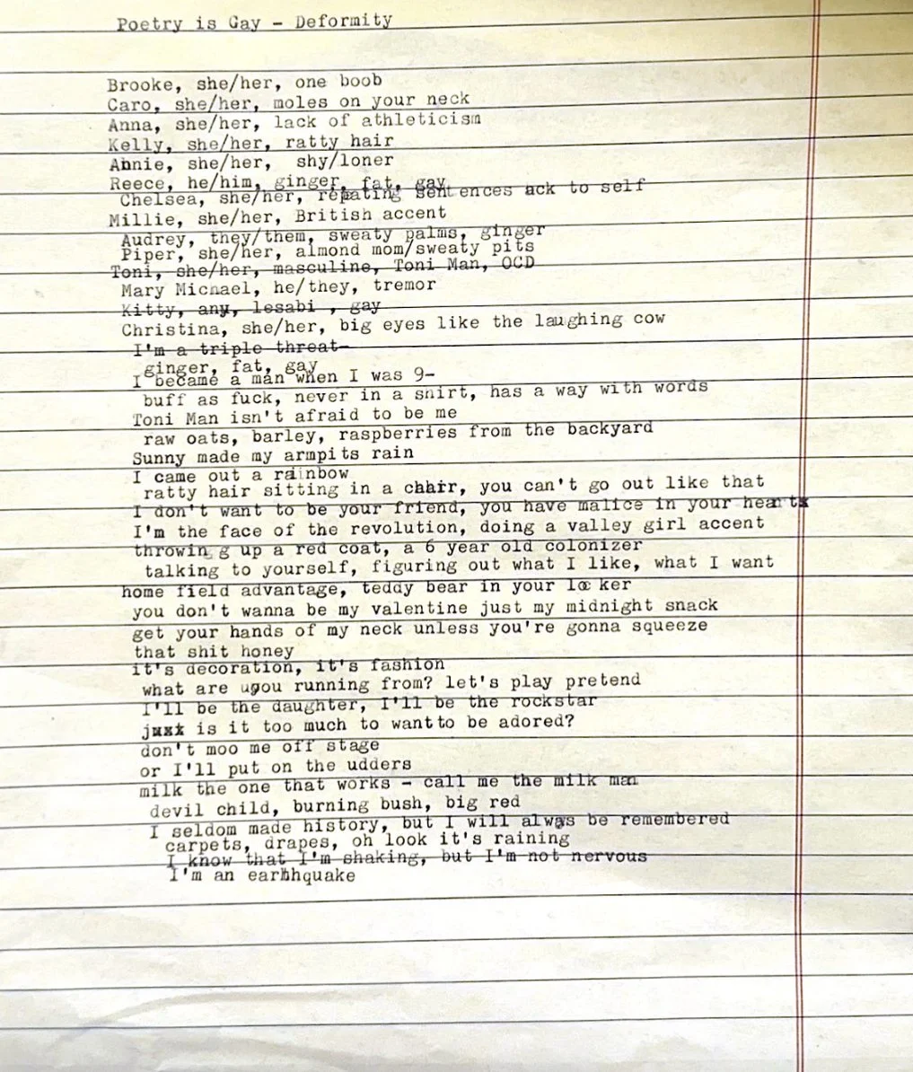  "Poetry Is Gay" group poem 