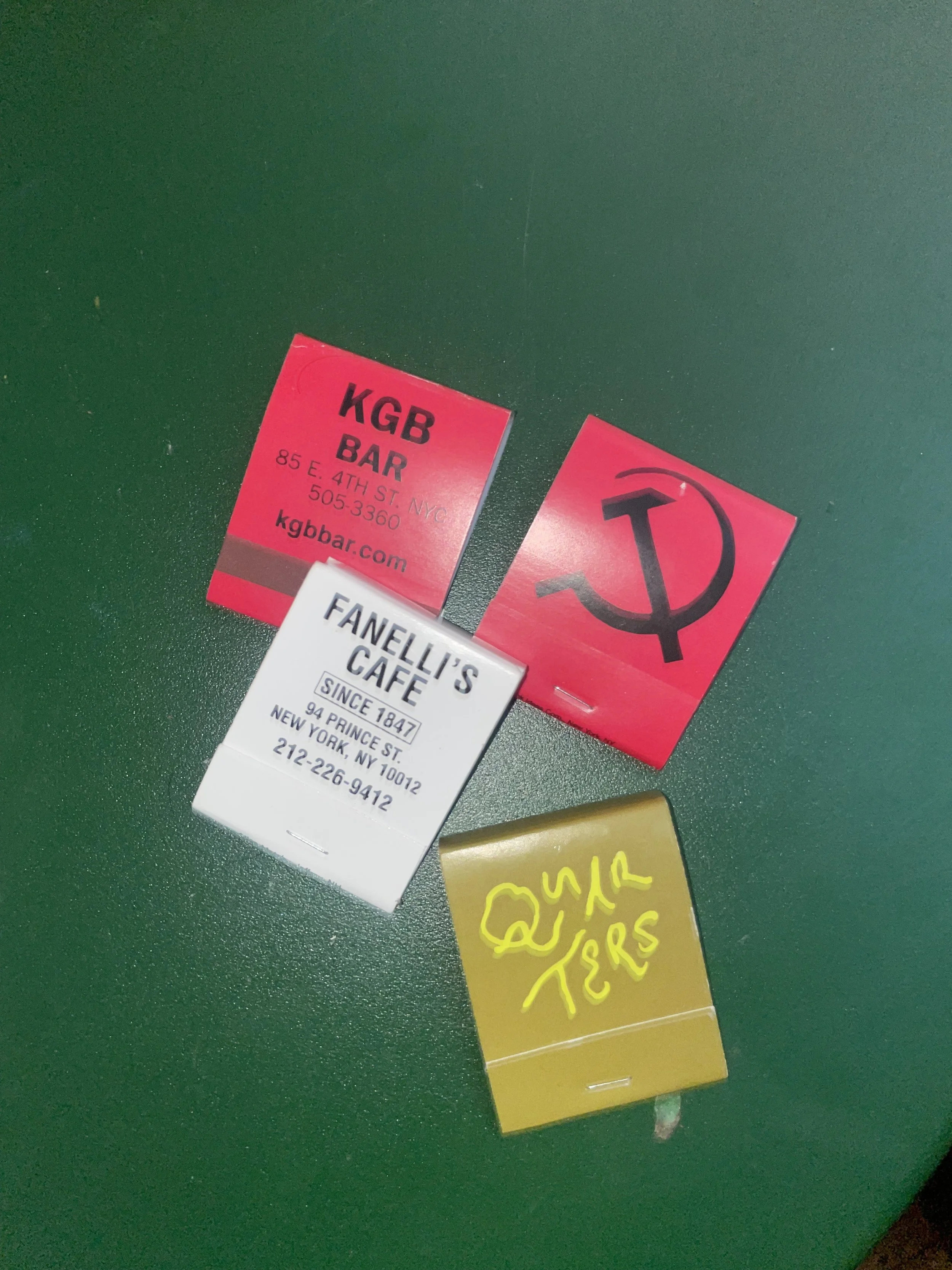  Matches from different bar in NYC 