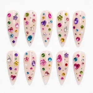 Nails gems colorful fun accessory stickers