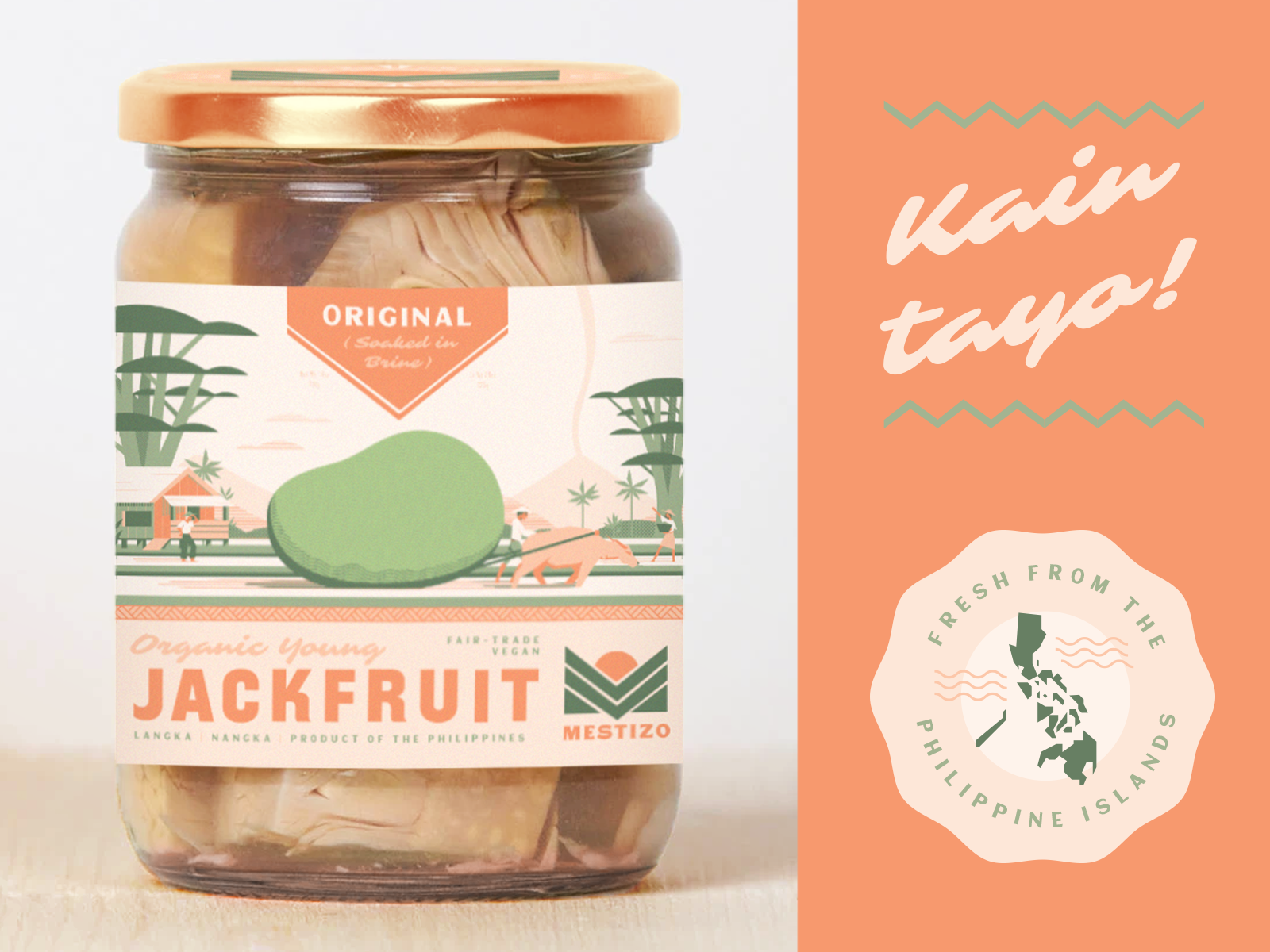 Mestizo vegan jackfruit branding