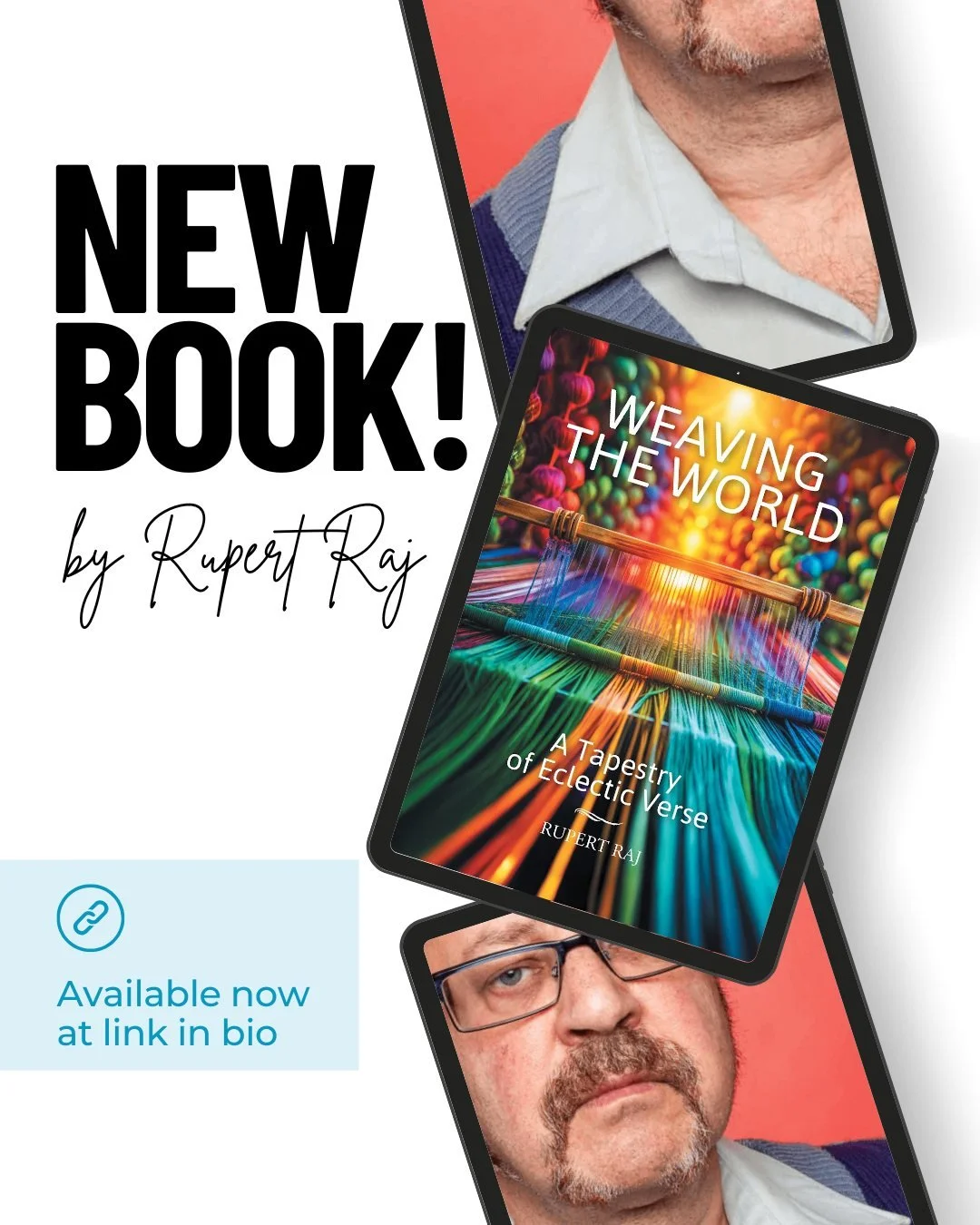 Great news from our friend Rupert Raj 🌈

His brand new poetry collection Weaving the World: A Tapestry of Eclectic Verse has recently been released by FriesenPress! This personal anthology includes 106 previously-unpublished poems across 16 distinct