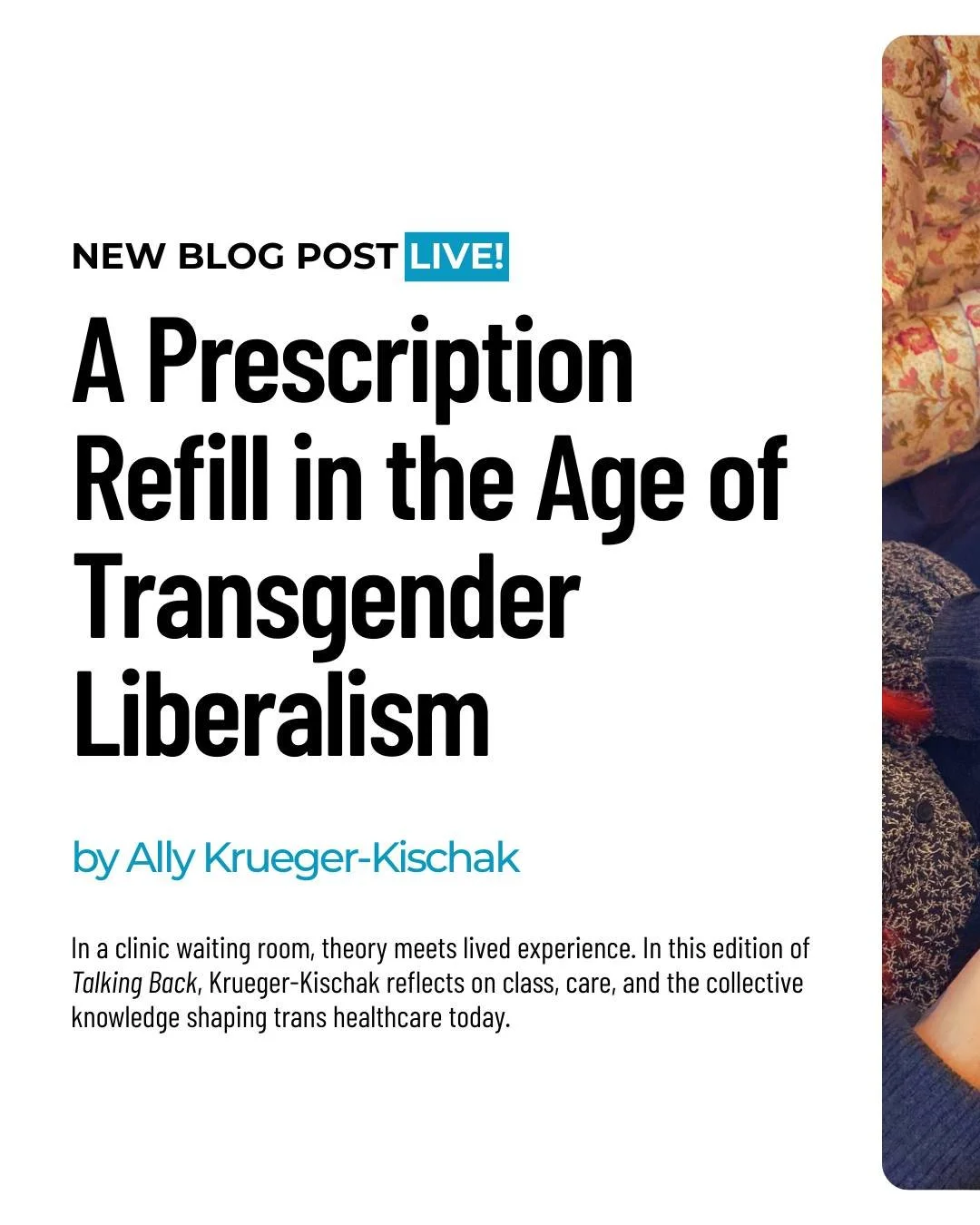 🚨 NEW BLOG POST

Care isn&rsquo;t just clinical&mdash;it&rsquo;s collective.
Read &ldquo;A Prescription Refill in the Age of Transgender Liberalism&rdquo; &mdash; link in bio.

#TransHistory #TransHealthcare #MutualAid #CommunityCare #PublicHistory 