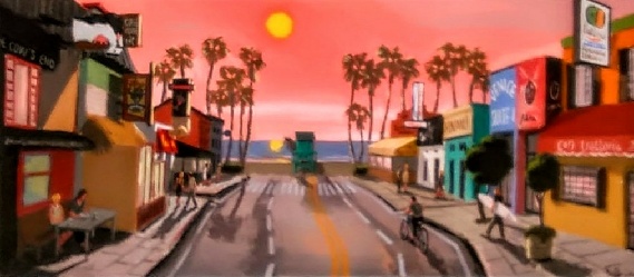 Washington Blvd Venice Beach 55x24 acrylic on canvas
