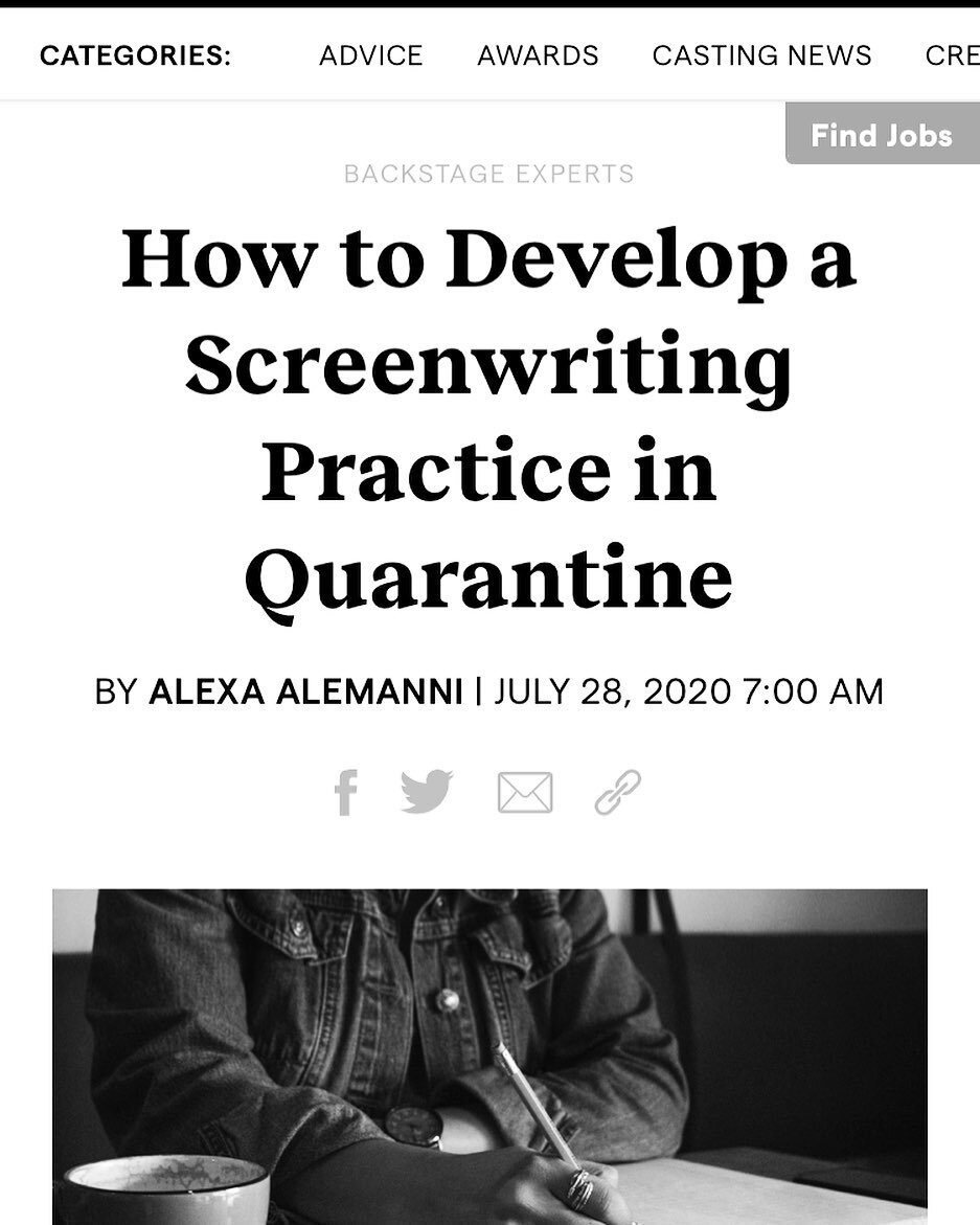 You can now find me in @Backstage talking writing. Link in bio! #screenwriting #quarantine #dailypractice #screenwritersofinstagram