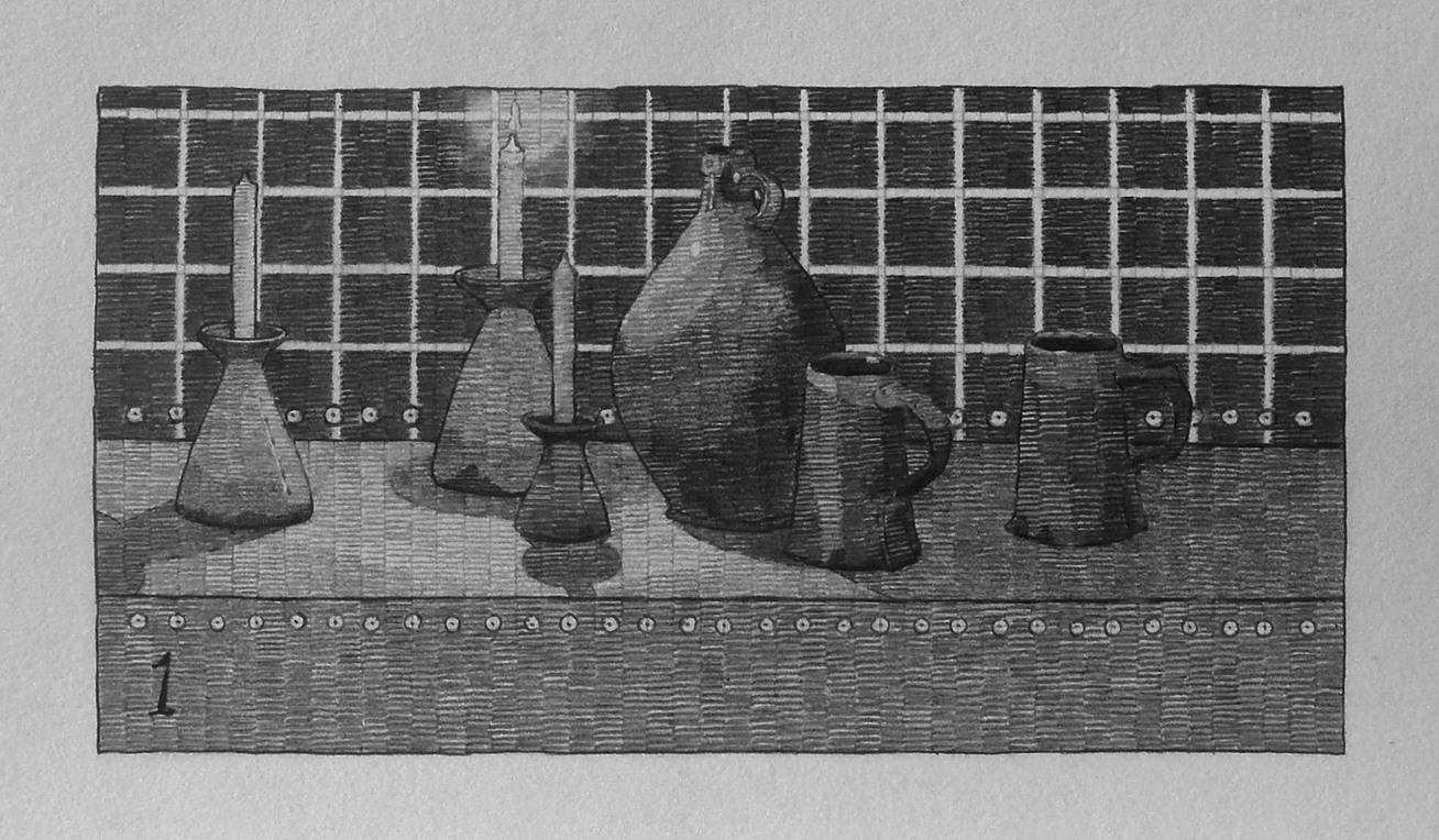 Max Adams Sequence 2., Looped, (2017) HB-6B Graphite Six Drawings at 8x4.25 in.
