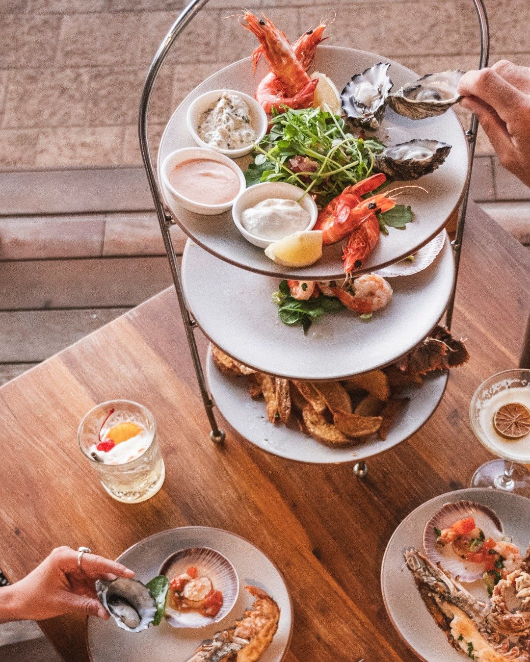 Seafood Medley for Two

Chilled oysters, juicy prawns, grilled fish, crispy soft-shell crab: it&rsquo;s a little bit of everything. 🐟🦀🦐🦪

Feeling indulgent? Add a char-grilled porterhouse and turf it. 🥩