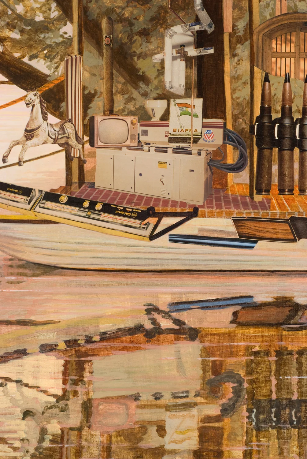 The Bend (detail), 2007, acrylic, collage on canvas, 35" x 50"