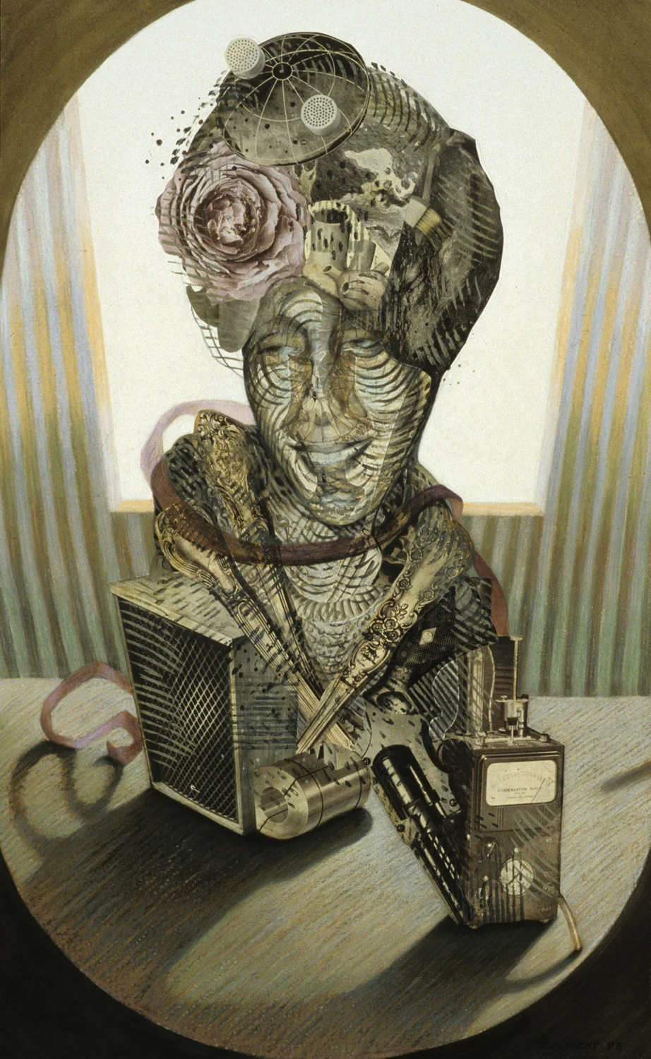 Nebulata, 1993, mixed media, collage on paper, 32" x 20"