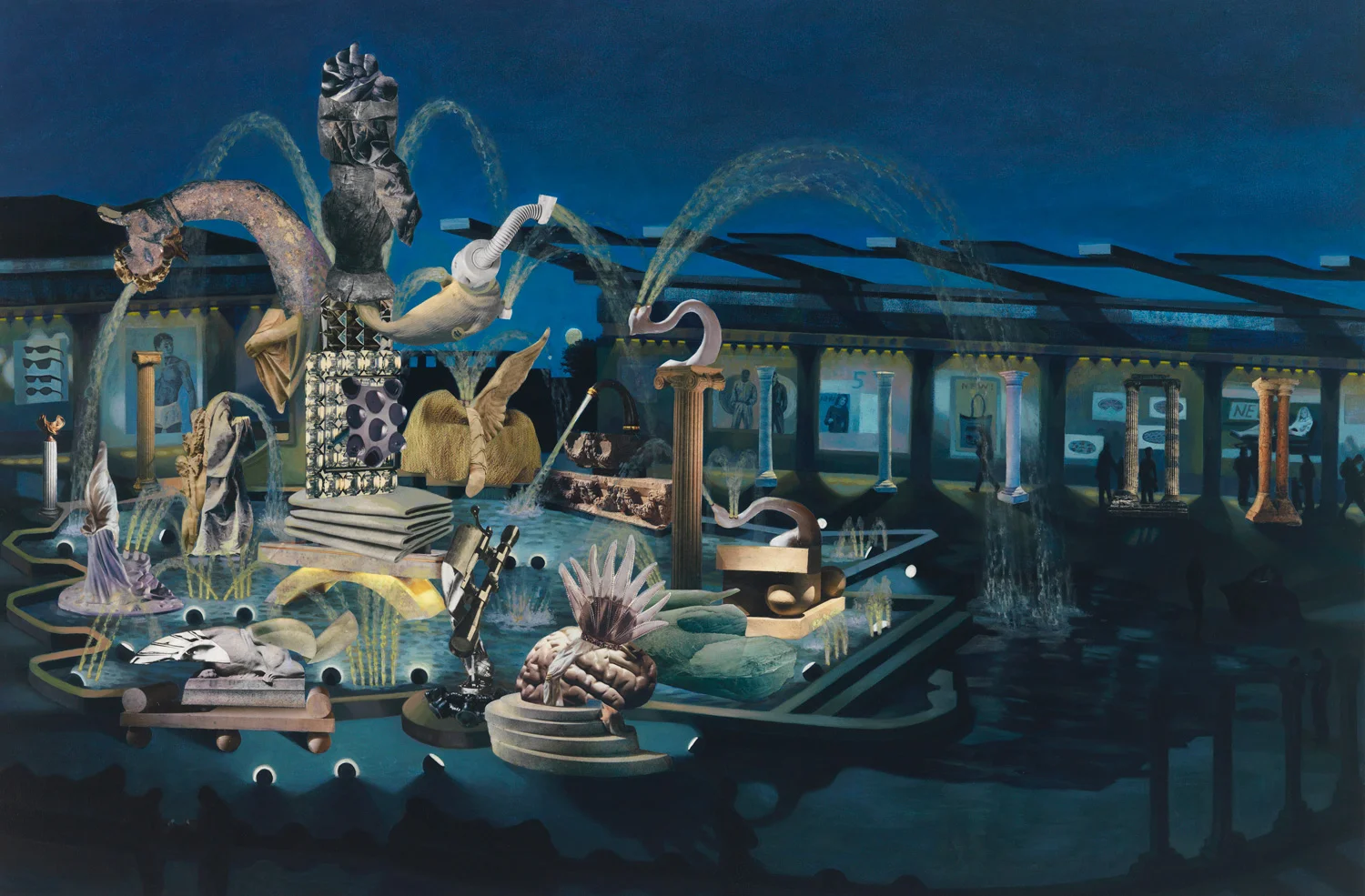 Civic Trick, 2011, acrylic, collage, oil on canvas, 32" x 48"