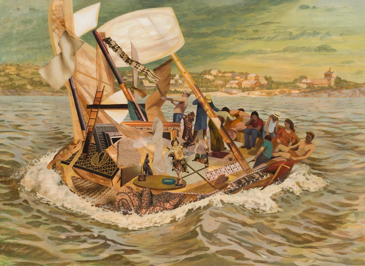 Dirty Weather, 2007, acrylic, collage on canvas, 36" x 49"