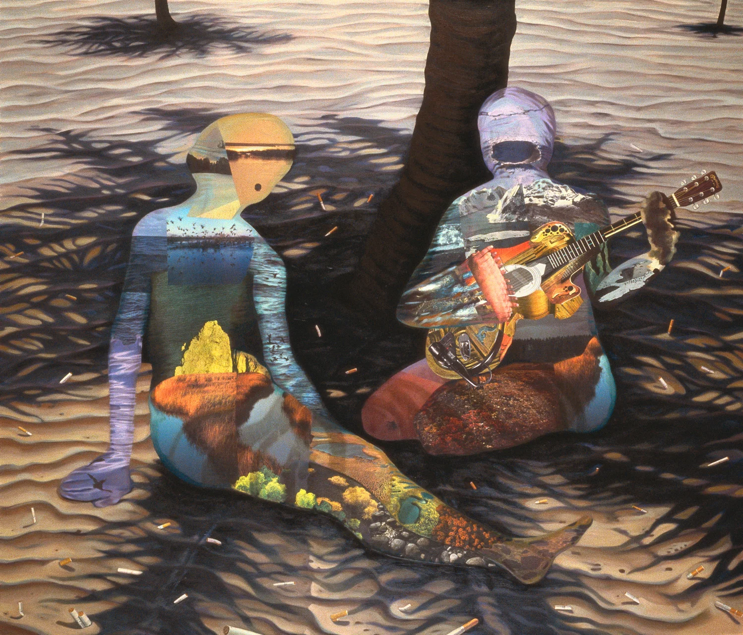 O Sole Mio, 1991, oil, collage on canvas, 61" x 71"