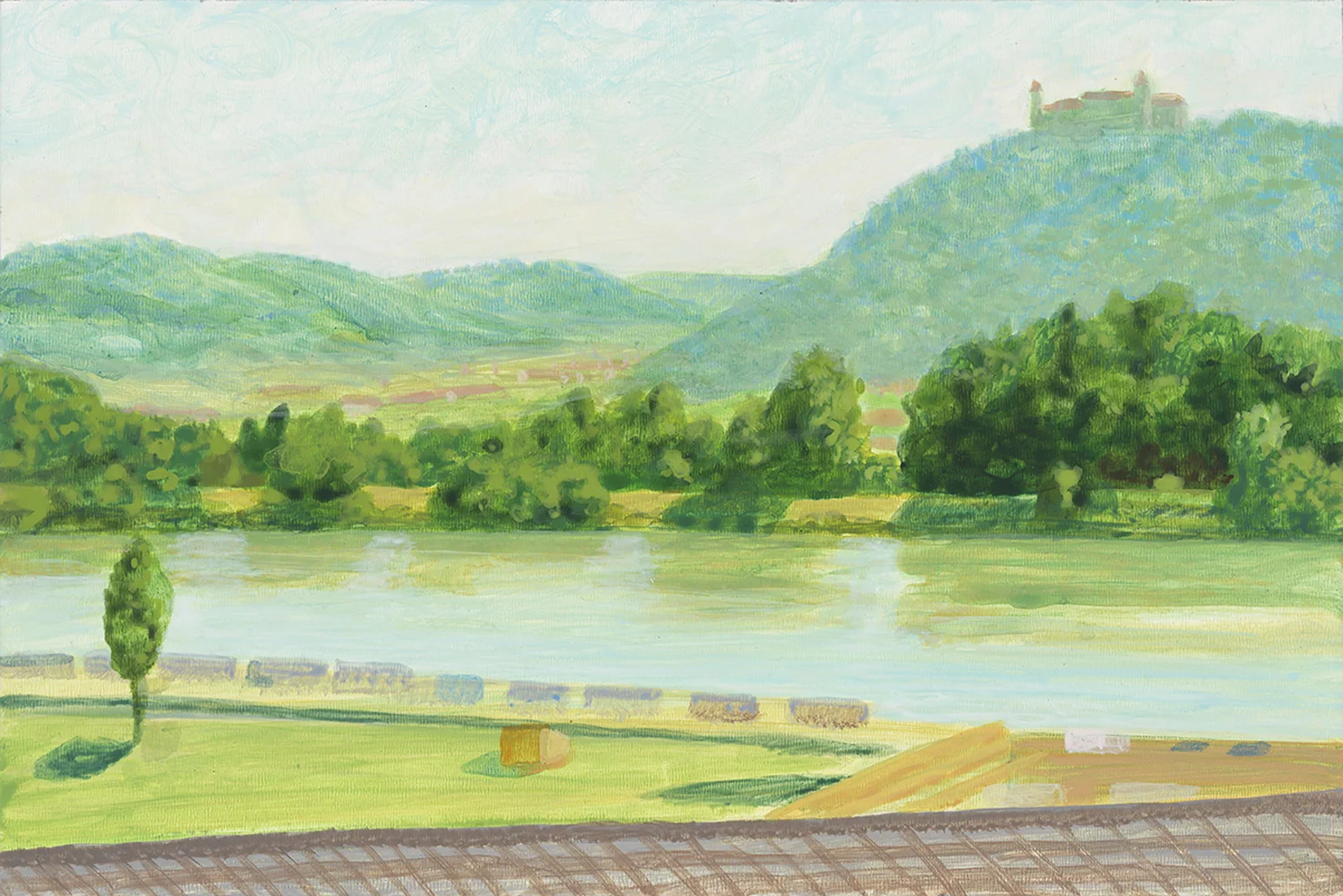 Krems AIR 2, 2017, acrylic on panel, 6" x 9"