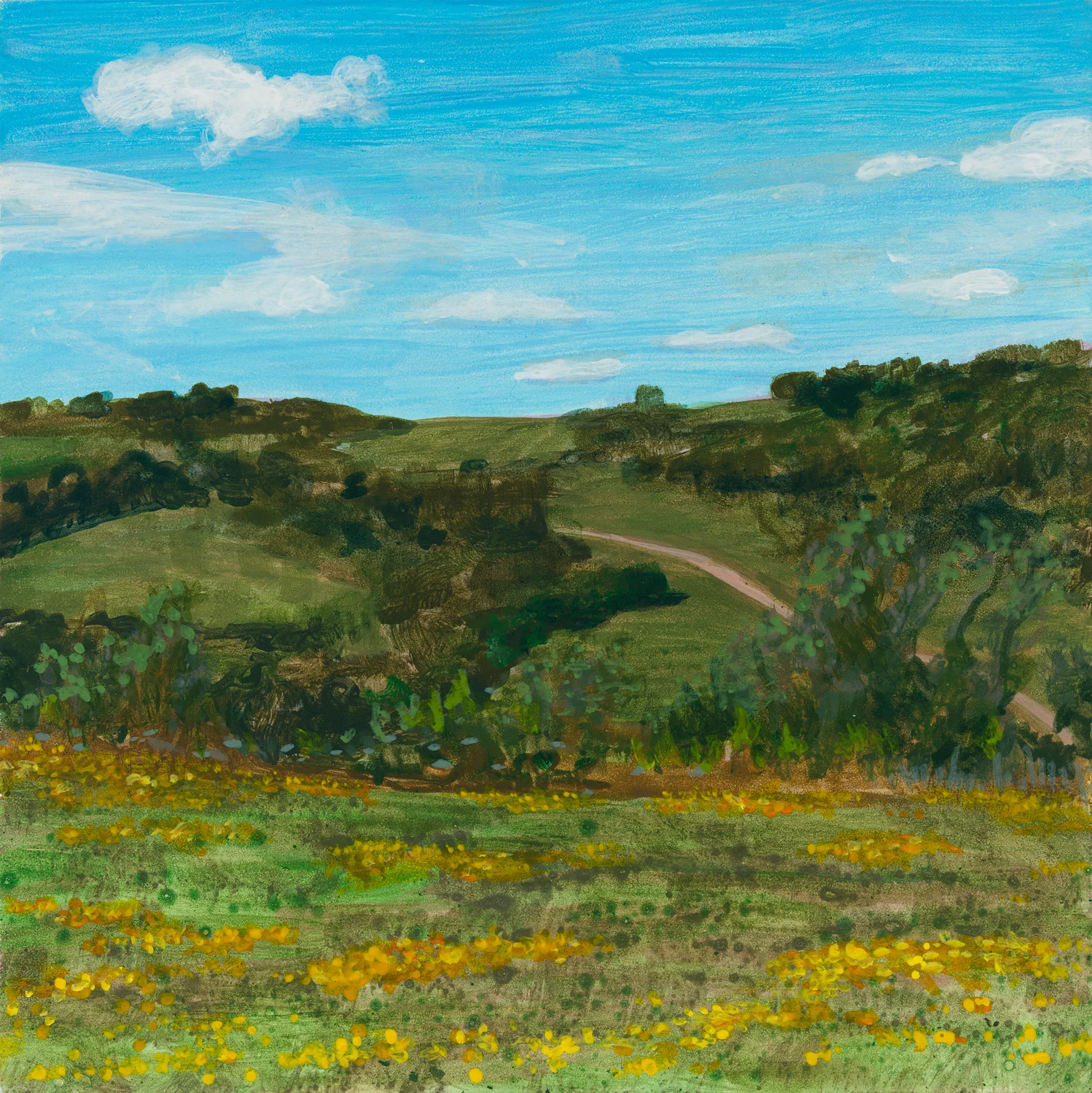 Hairpin Turn, 2015, acrylic on panel, 6" x 6"