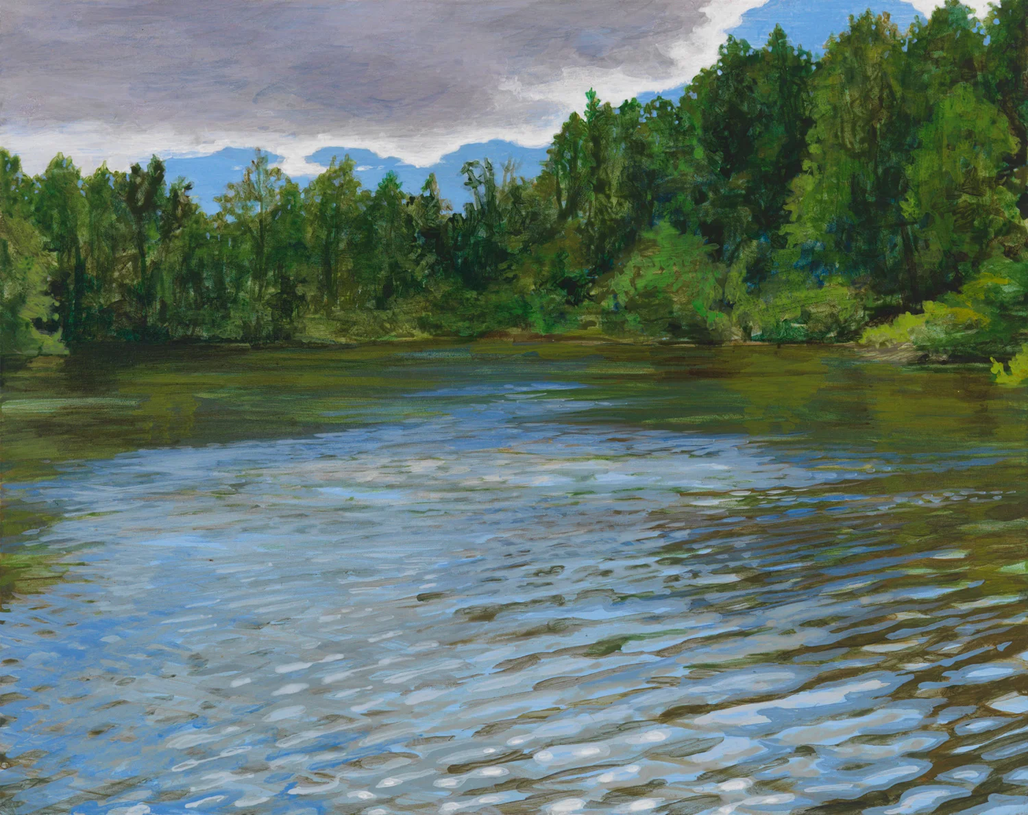 Mel's Pond Pennsylvania, 2001, acrylic on panel, 8" x 10"