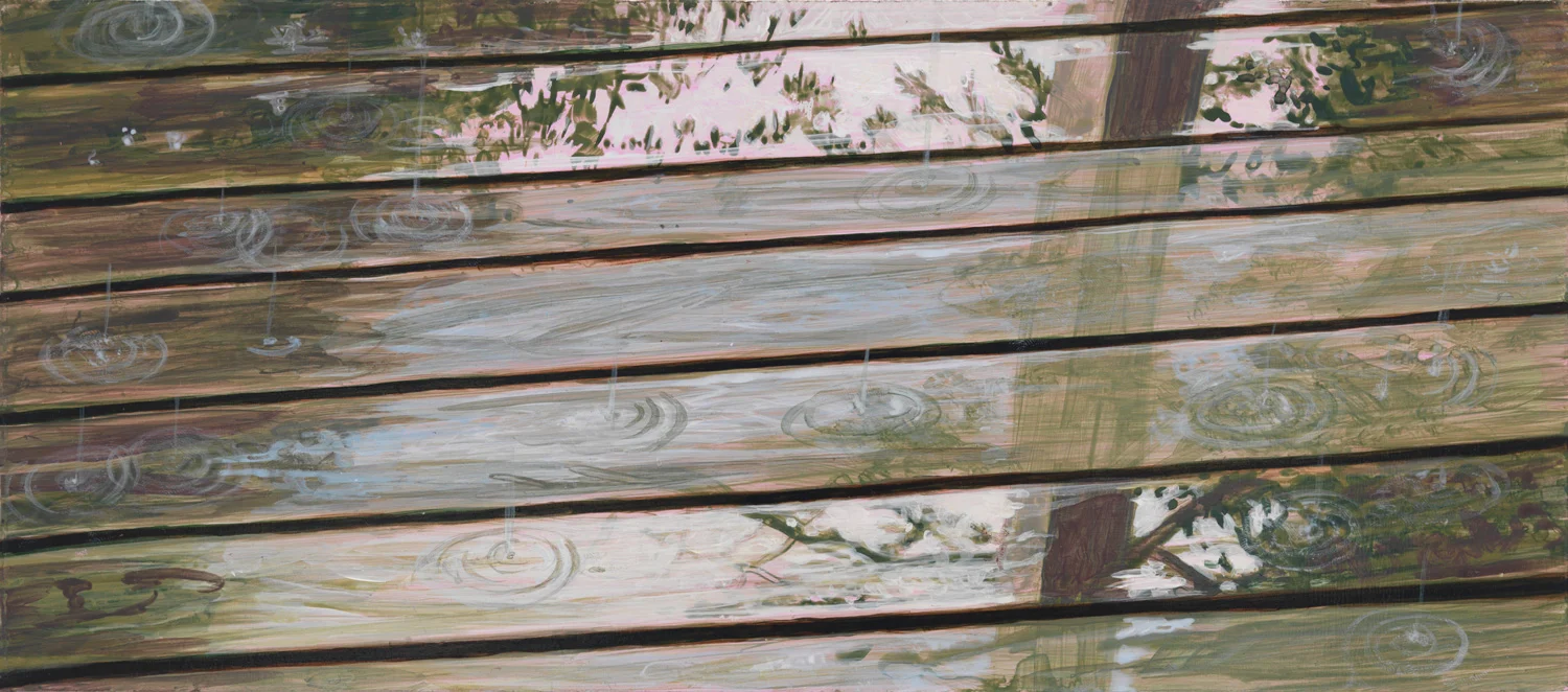 Roger Brown Porch, 2001, acrylic on panel, 5.5" x 12.5"