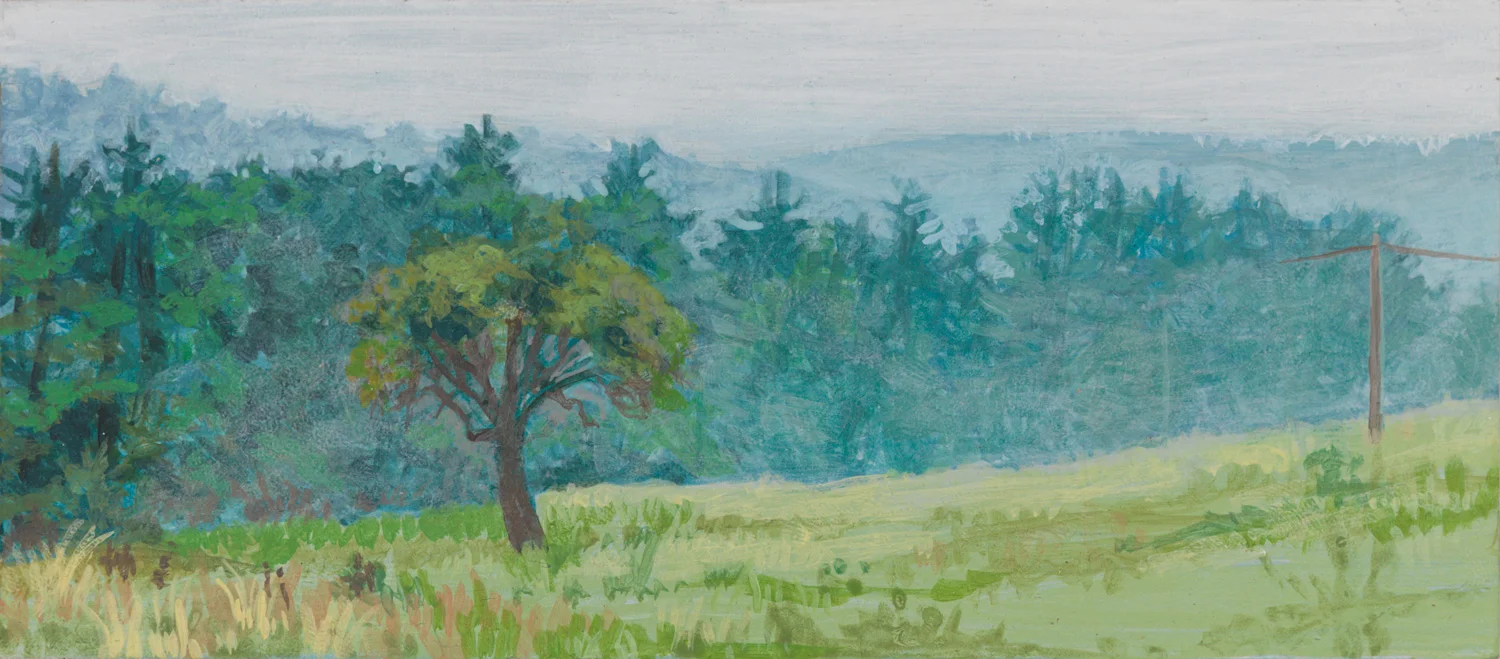 Morgan's View, 2002, acrylic on panel, 2.5" x 6"