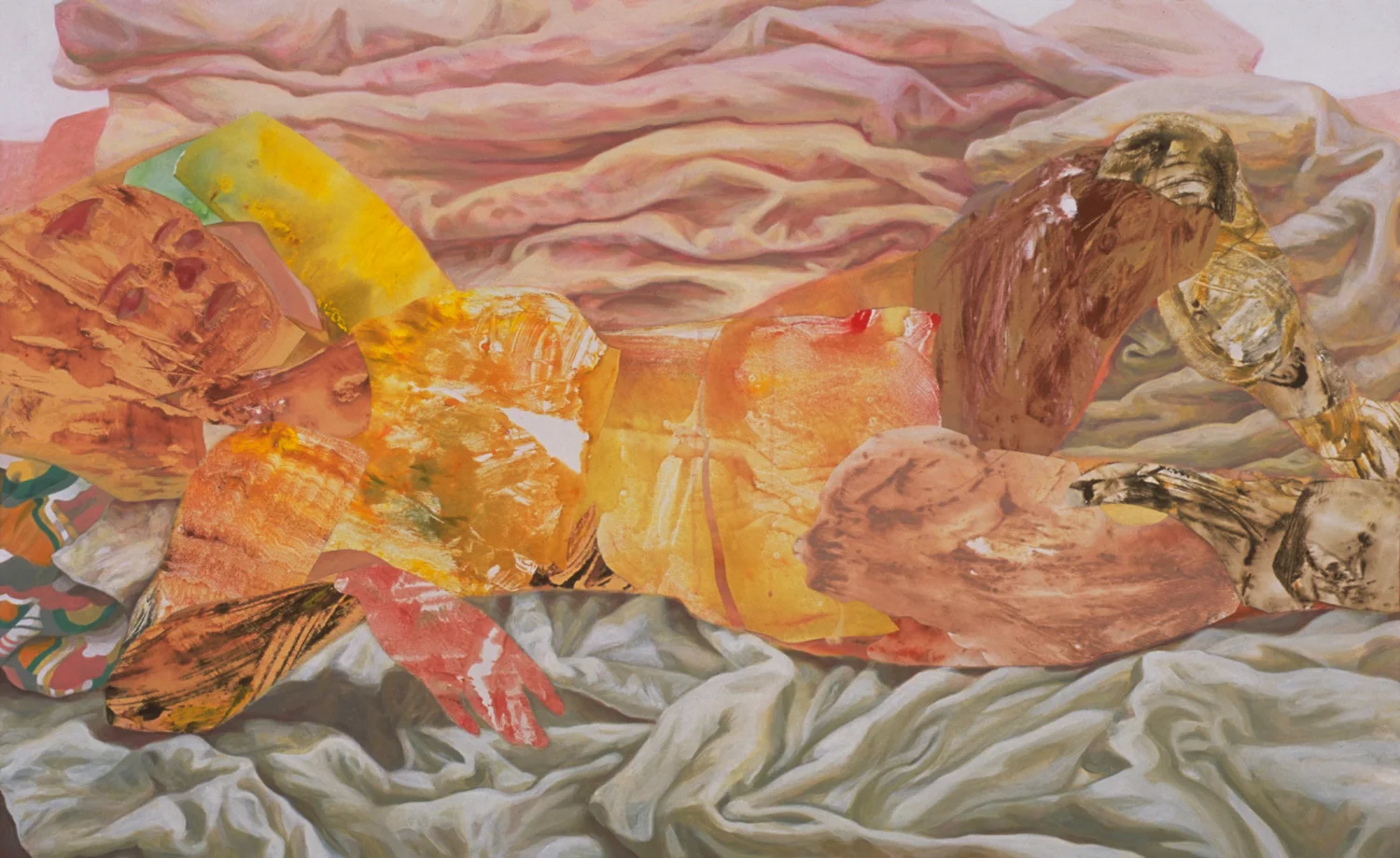 Someone Else's Life, acrylic, oil, collage on canvas, 2002, 34" x 55"
