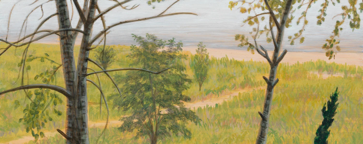 Michigan Landscape 3, 1997, acrylic on panel, 4" x 10"
