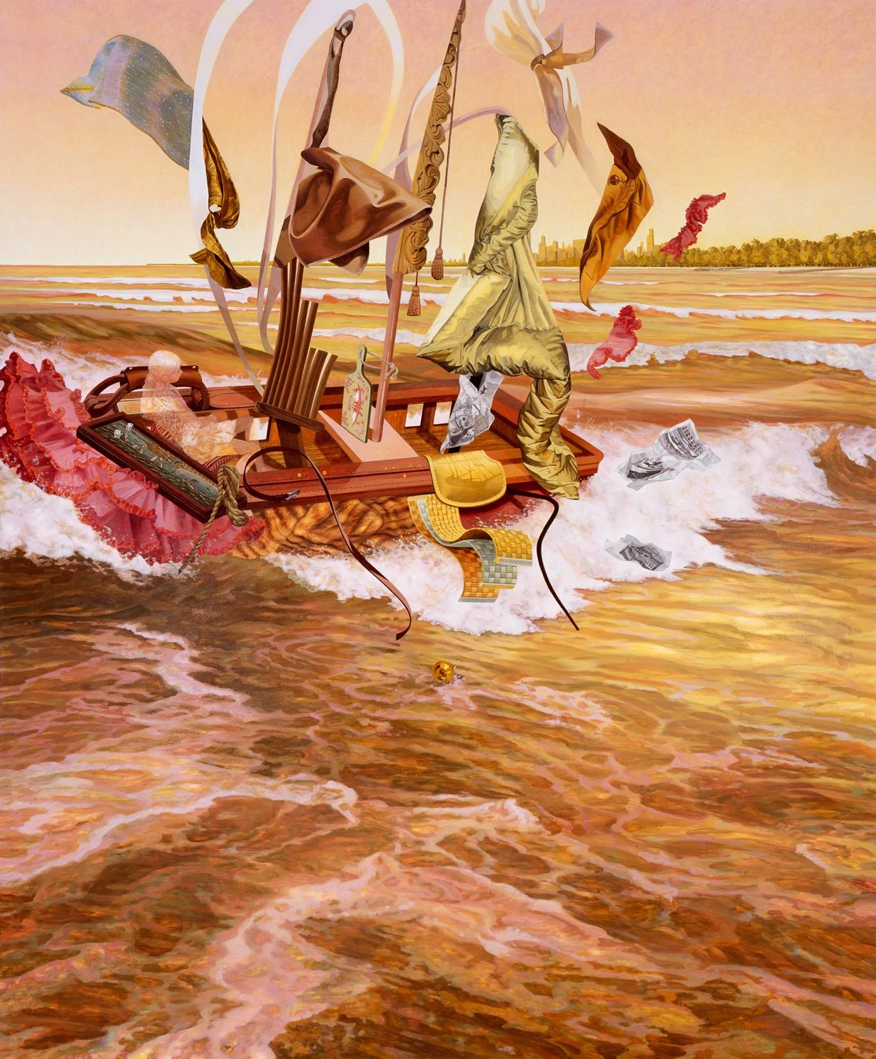  I ♥  I Go, 2007, acrylic and collage on canvas,  107” x 88”. Public commission for the McCormick Place Convention Center 