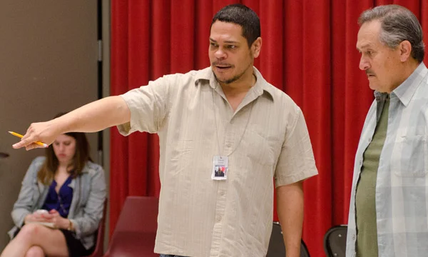 Edward Torres in rehearsals for the World Premiere of Fish Men by Cándido Tirado at the Goodman Theatre (2012)
