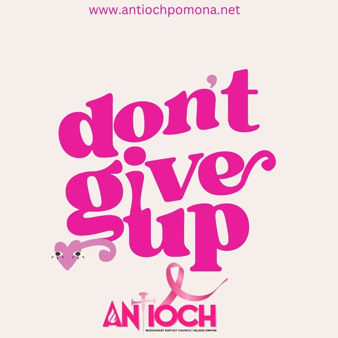 Keep going, YOU GOT THIS!

Antioch members and friends we pray you have had a blessed week💟

We hope to see your smiling faces Sunday morning at 10am. We invite you to join us in person at 2343 N San Antonio Ave. Pomona, Ca 91767 or online via our Y