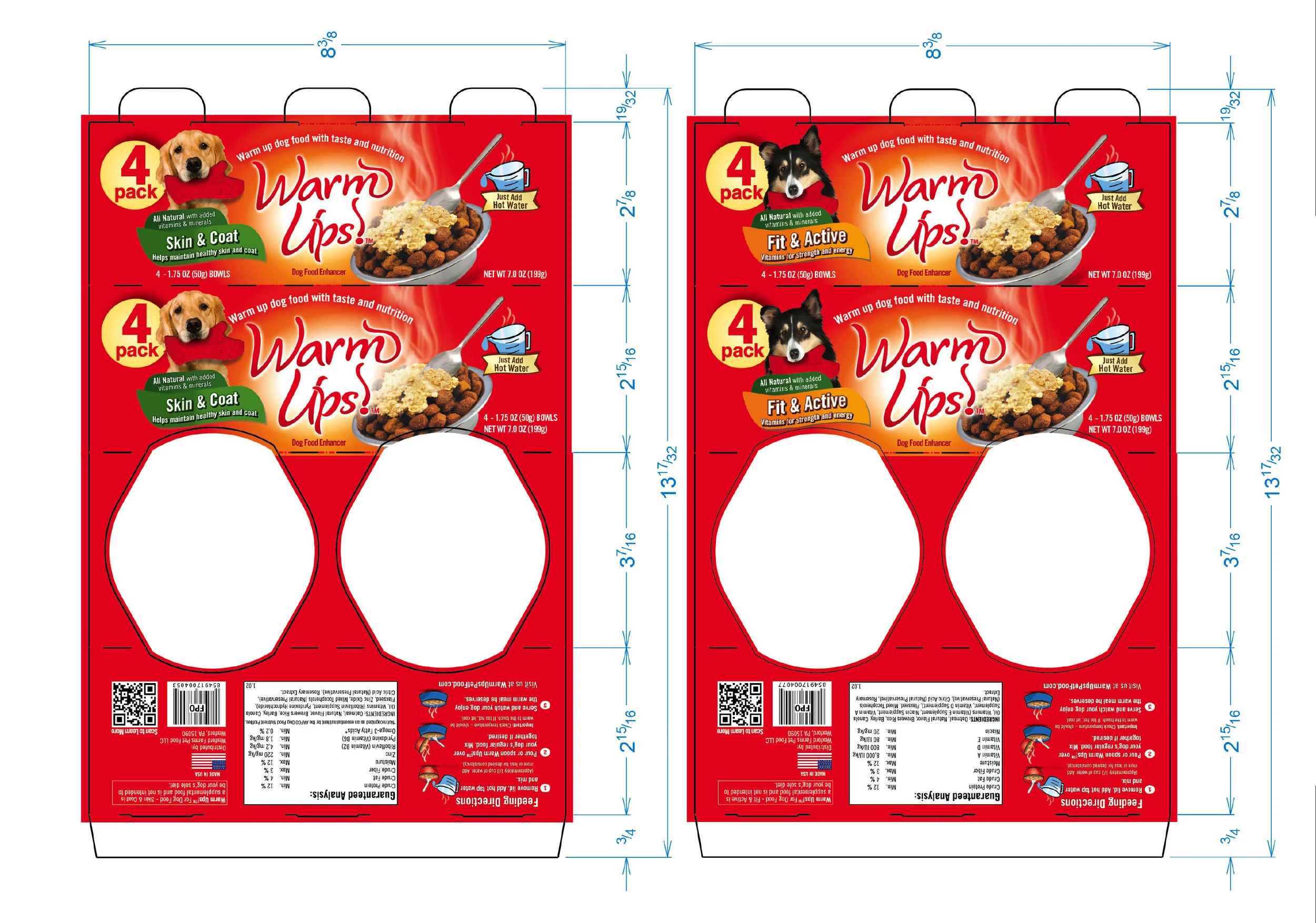 4 pack sleeve flat layout