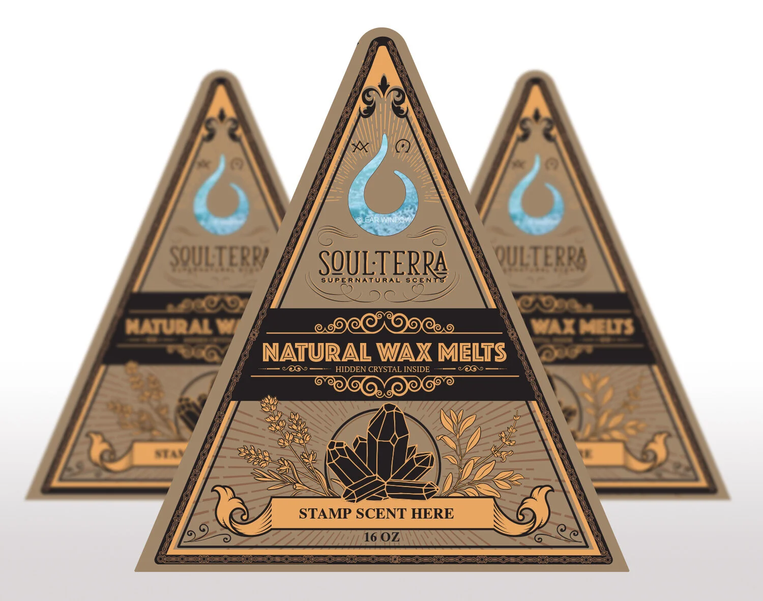Soul Terra - Pyramid Shaped candle packaging