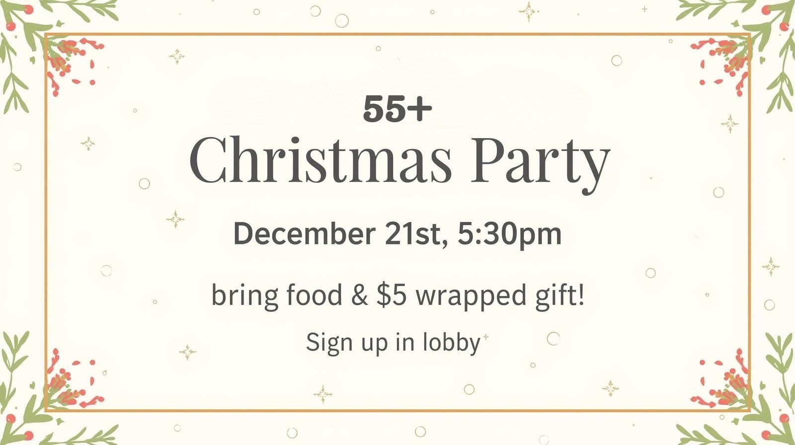 55+ Christmas Party