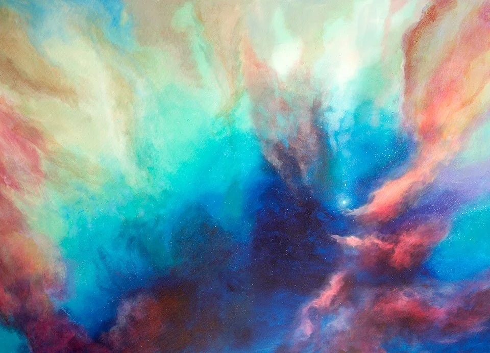 🔴 Evening Glow 180x120 cm, click for more archived, sold works, Astral Series